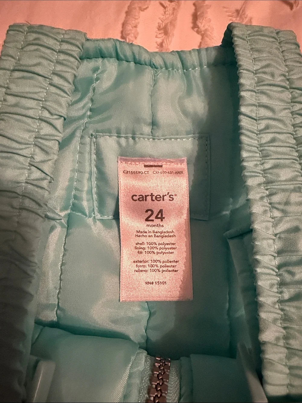 Carter's Light Aqua Snow Bib Overalls